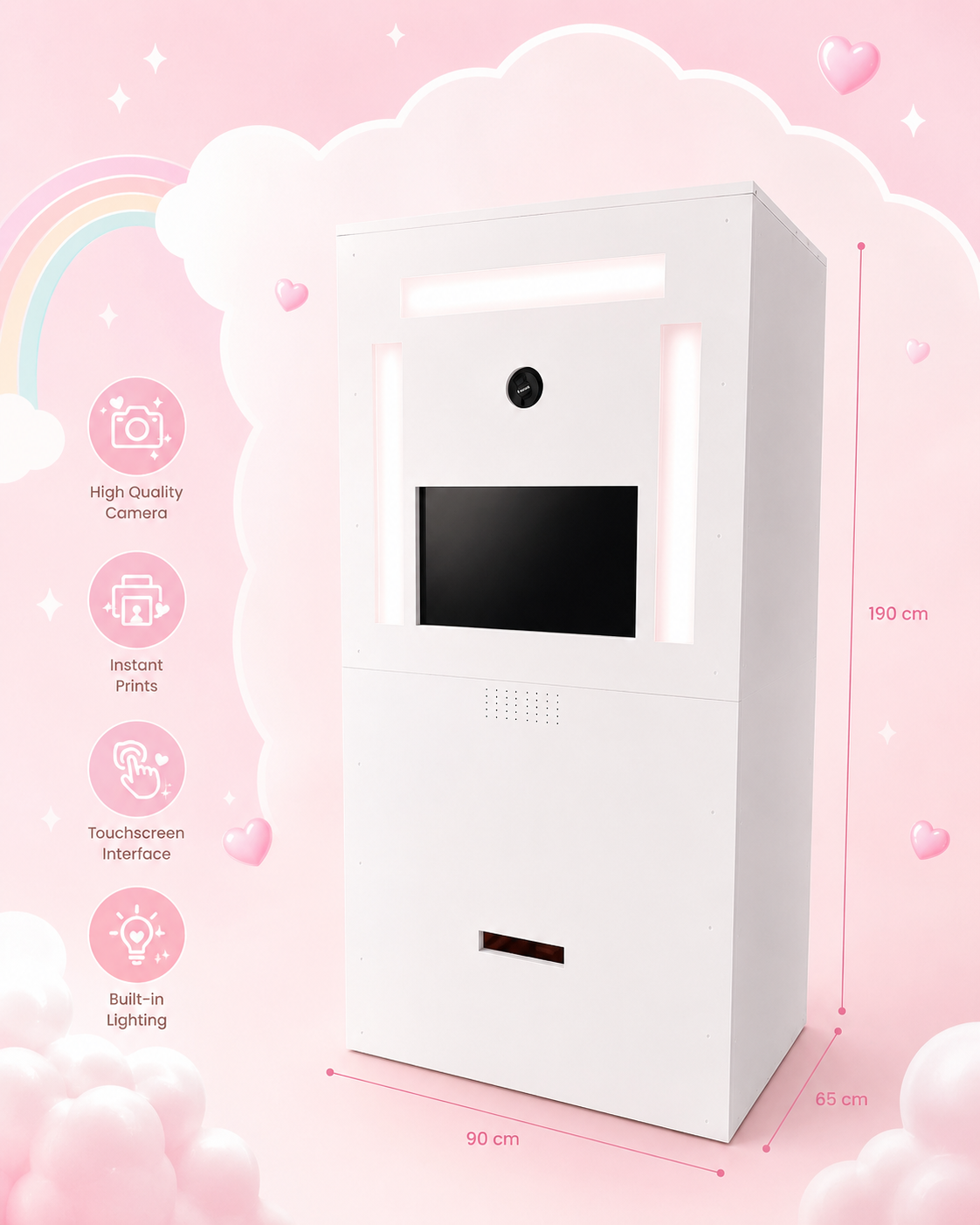 Purimo photobooth dimensions and feature overview