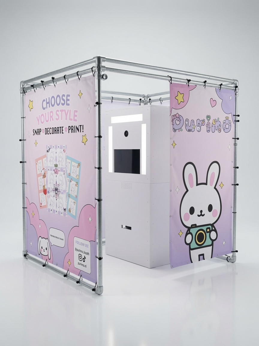 Purimo photobooth inside the kawaii full enclosure setup